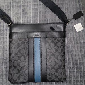 Charles Crossbody In Signature Canvas With Varsity Stripe